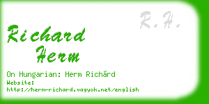 richard herm business card
